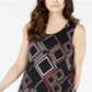 Vestido feminino Alfani com estampa geométrica e bainha tulipa, tamanho pequeno, vermelho