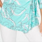 Blusa feminina Alfani com estampa e amarração lateral, azul, tamanho pequeno P