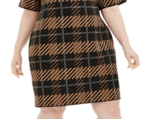 Vestido tubinho estampado feminino Alfani, preto, tamanho pequeno e pequeno