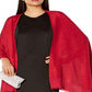 Suéter reversível feminino INC International Concepts Shine Wrap vermelho tamanho regular