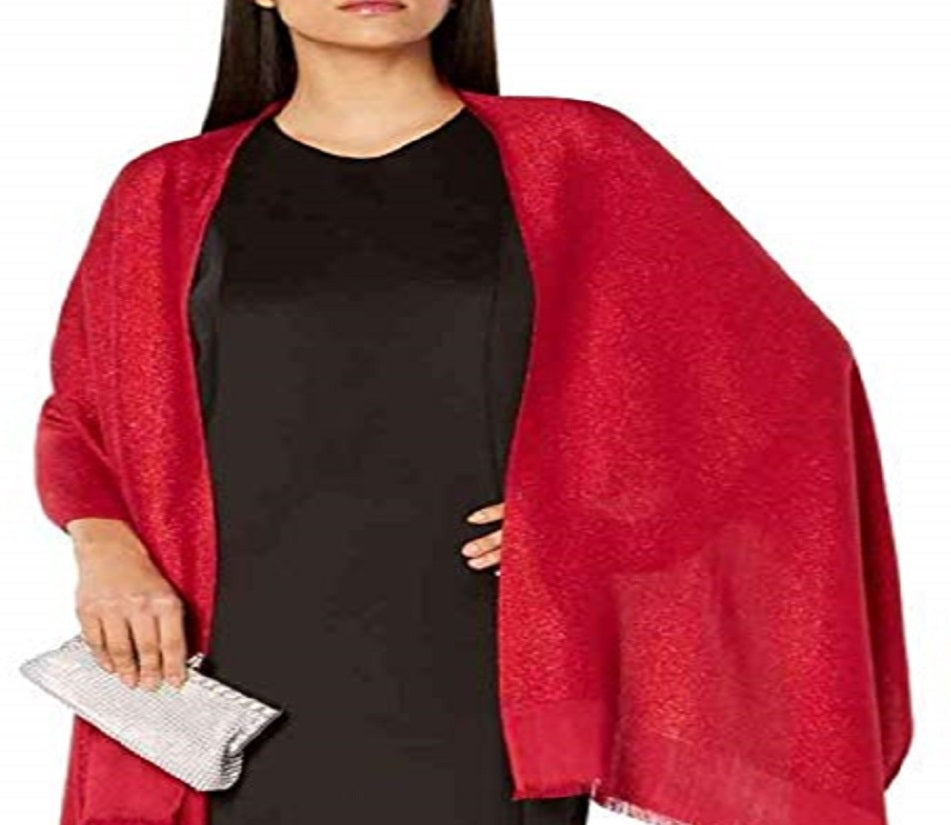 Suéter reversível feminino INC International Concepts Shine Wrap vermelho tamanho regular