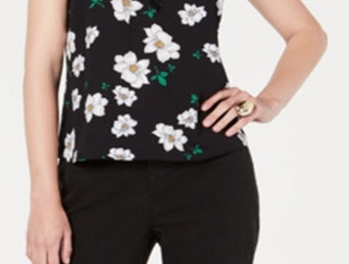 Regata feminina Bar III com alças finas e renda floral, preta, tamanho grande