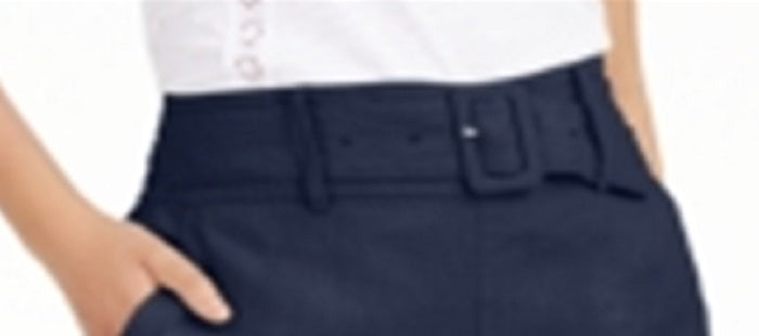 Shorts de linho feminino com cinto da INC International Concepts, azul, tamanho XX-G