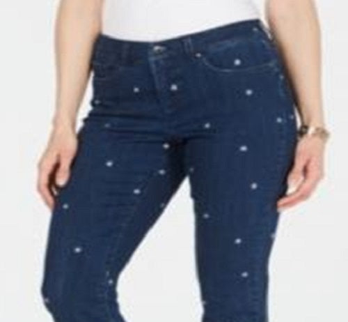 Calça jeans skinny Bristol bordada feminina Charter Club, azul, tamanho 8
