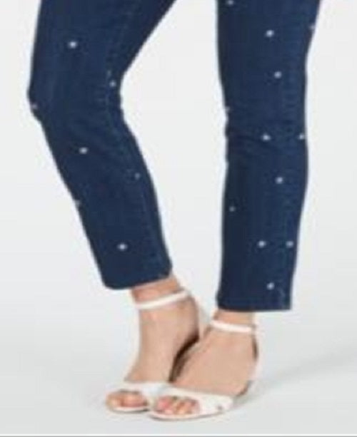Calça jeans skinny Bristol bordada feminina Charter Club, azul, tamanho 8