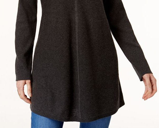 Blusa túnica feminina de malha estilo swingy, cinza, tamanho médio