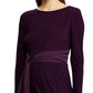 Vestido Ralph Lauren Feminino Manga Longa com Acabamento em Cetim Roxo Tamanho 6 Petite