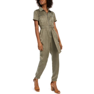 Macacão feminino Bar III com zíper frontal Dusty Olive XXL
