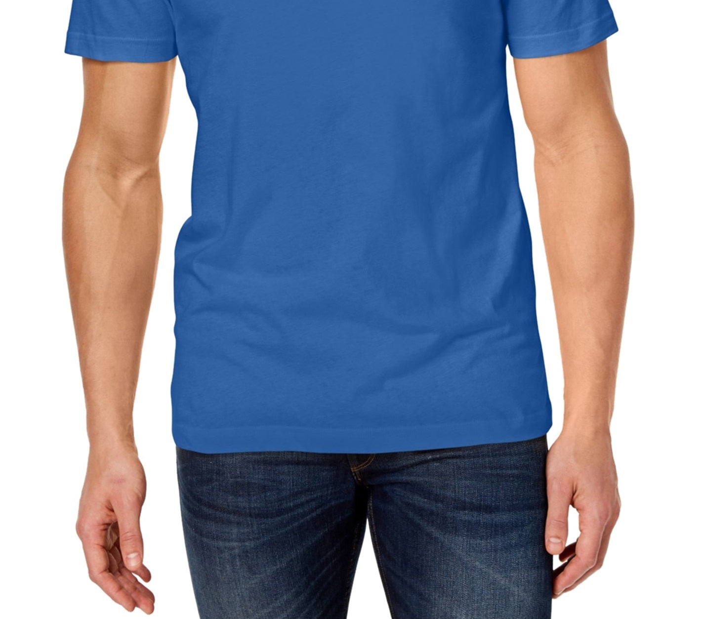 Camiseta básica masculina Club Room Performance, azul, tamanho médio