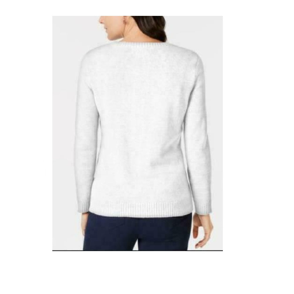 Karen Scott Petite Bordado Floco de Neve P Inverno Branco Combinado PS