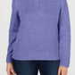 Karen Scott Blusa feminina com gola alta e manga comprida, azul, tamanho pequeno P