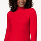 Blusa de gola alta feminina Karen Scott de algodão, azul, tamanho P