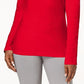 Blusa de gola alta feminina Karen Scott de algodão, azul, tamanho P