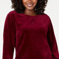 Moletom de veludo feminino Karen Scott, roxo, tamanho G