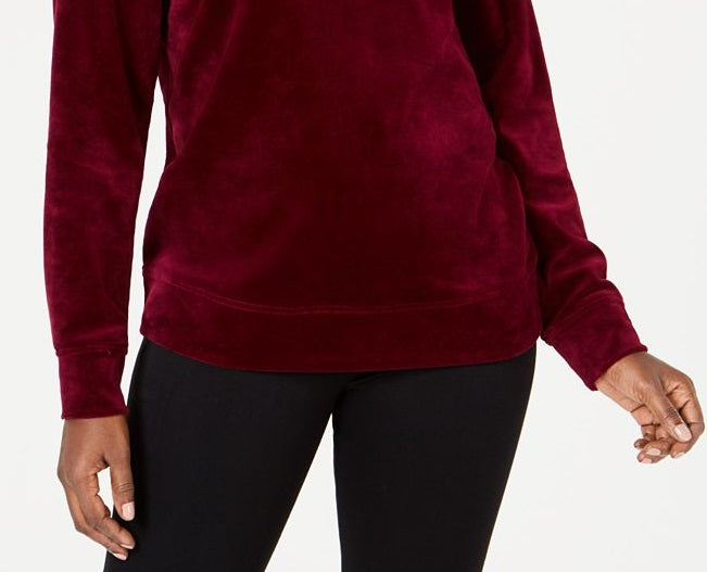 Moletom de veludo feminino Karen Scott, roxo, tamanho G