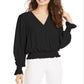 Blusa franzida Ultra Flirt Junior preta tamanho M