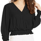 Blusa franzida Ultra Flirt Junior preta tamanho M