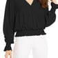 Blusa franzida Ultra Flirt Junior preta tamanho M