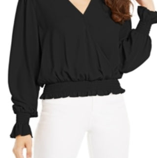 Blusa franzida Ultra Flirt Junior preta tamanho M