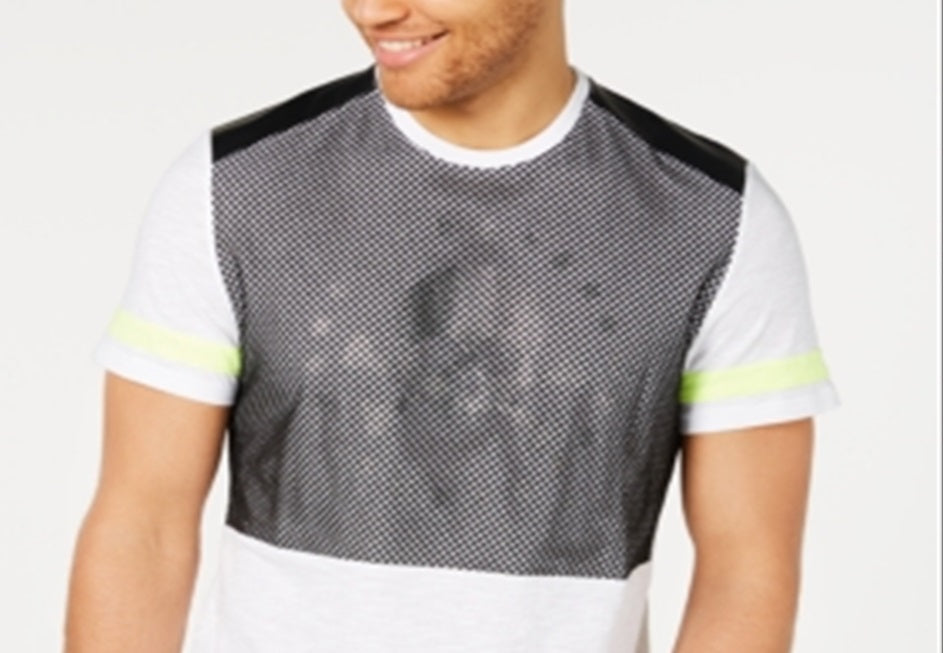 Camiseta gráfica masculina INC International Concepts Mission, branca, tamanho X-S