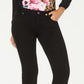 Calça jeans feminina com controle de barriga, perna reta, preta, tamanho 0, da INC International Concepts