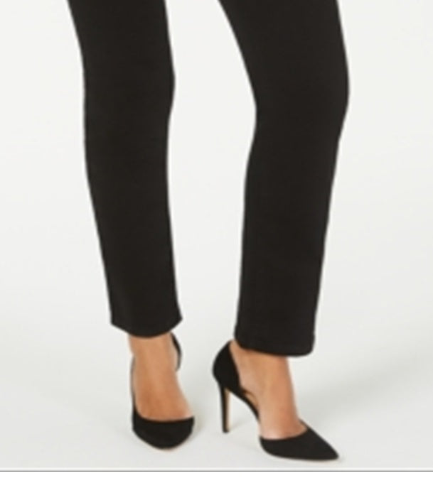 Calça jeans feminina com controle de barriga, perna reta, preta, tamanho 0, da INC International Concepts