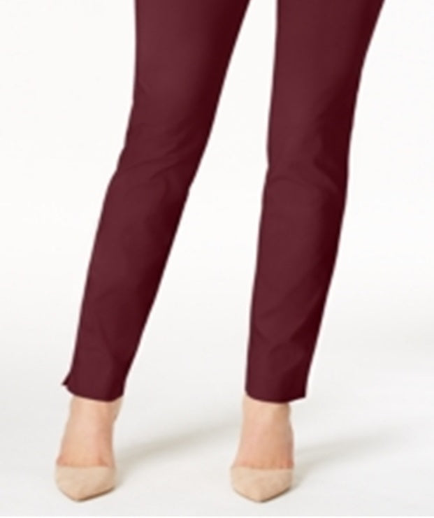 Calça feminina Charter Club Cambridge Tummy Control Slim Leg, vermelha, tamanho 2 Petite