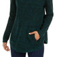 Suéter feminino com gola envelope e bolso canguru Style &amp; Co, verde, tamanho PP