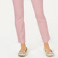 Calça feminina Charter Club Newport Tummy Control Slim Fit Rosa Tamanho 10