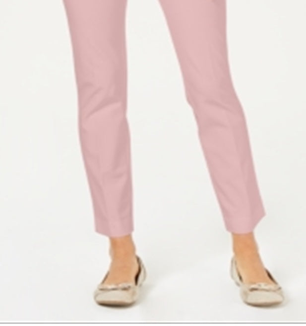 Calça feminina Charter Club Newport Tummy Control Slim Fit Rosa Tamanho 10