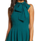 Vestido feminino Vince Camuto com decote em arco e ajuste evasê, verde, tamanho 4