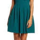 Vestido feminino Vince Camuto com decote em arco e ajuste evasê, verde, tamanho 4