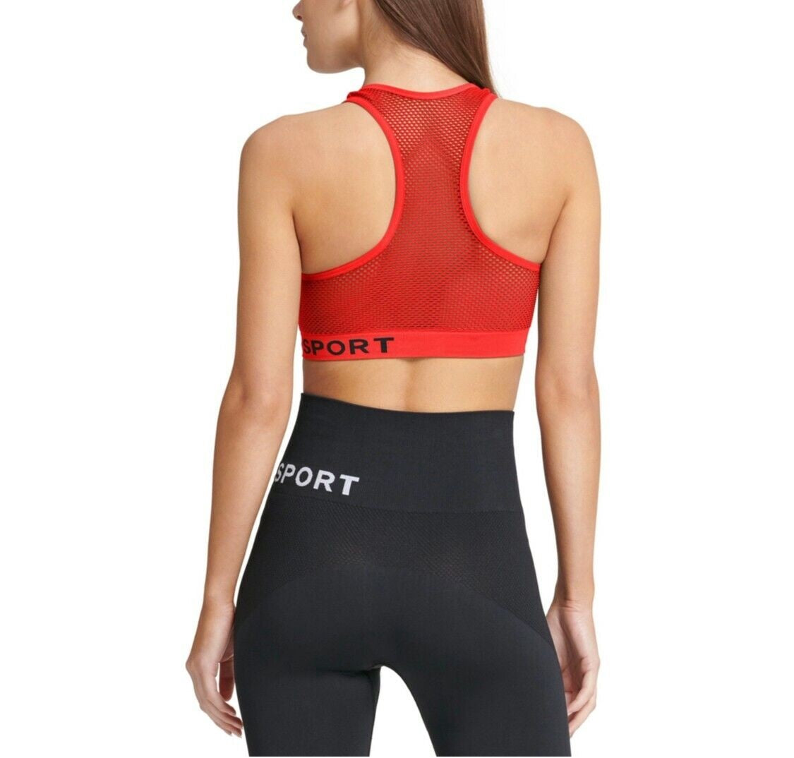 Sutiã esportivo feminino DKNY Impact Fitness vermelho tamanho médio