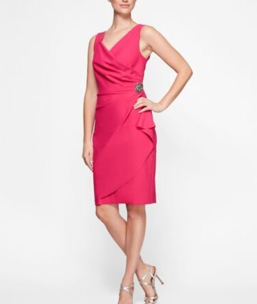 Vestido midi sem mangas Alex Evenings feminino azul tamanho 12 pequeno