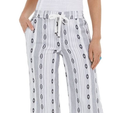 Calça Cropped Jacquard Feminina Style &amp; Co Branca Tamanho XS