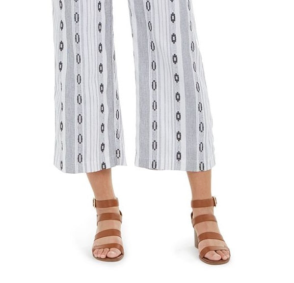 Calça Cropped Jacquard Feminina Style &amp; Co Branca Tamanho XS