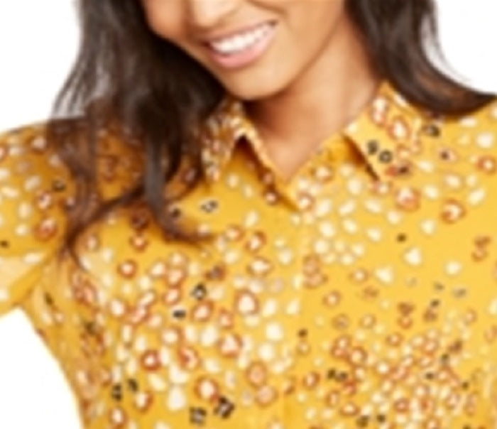 Camisa Alfani Feminina Estampa Animal Amarela Tamanho Pequeno G