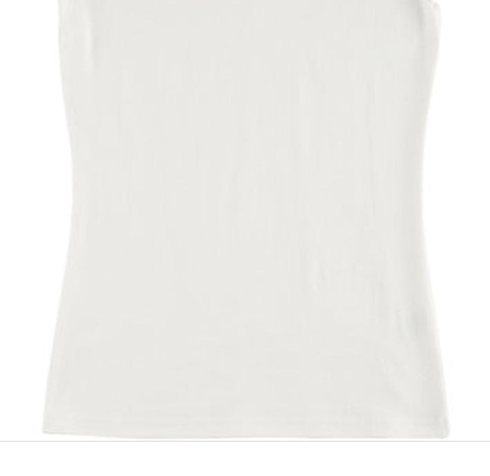 Blusa lisa de malha elástica macia com decote em V Aveto Junior, branca, tamanho extragrande