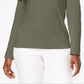 Karen Scott Blusa Feminina de Algodão com Decote Redondo Verde Tamanho Pequeno Médio