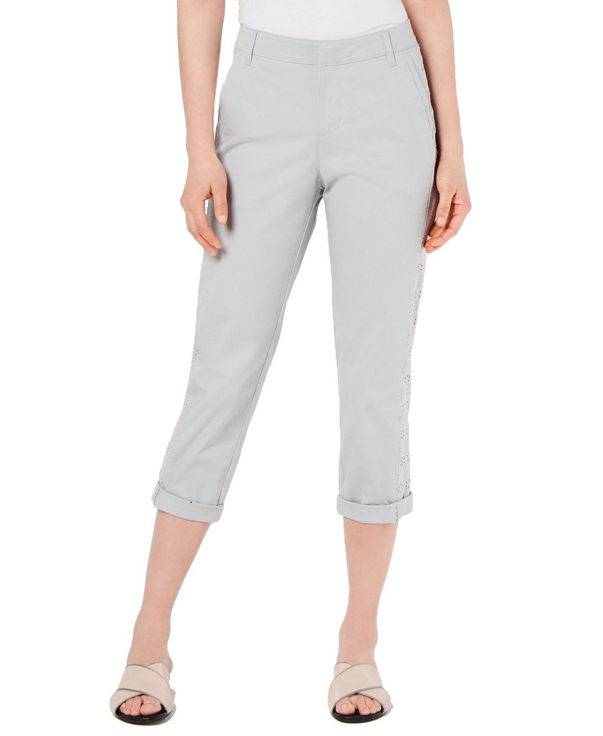 Calça Chino Feminina Style &amp; Co Misty Harbor Prata Tamanho 16