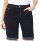 Shorts jeans femininos Curvy Fit Tikglo com punho, azul, tamanho 0, da INC International Concepts