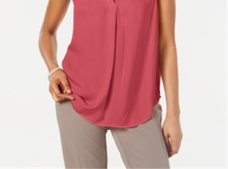 Alfani Regata Feminina Sem Mangas Gola V Vermelha Tamanho X-G