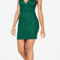 Vestido Bodycon Emerald Sundae Junior's Glitter Lace Racerback Verde Tamanho XX-S