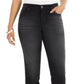 Calça jeans cropped feminina Style &amp; Co, perna reta, preta, tamanho 2