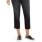 Calça jeans cropped feminina Style &amp; Co, perna reta, preta, tamanho 2