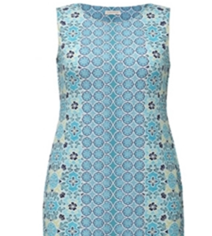 Vestido sem mangas feminino Charter Club com estampa mista, azul, tamanho extragrande
