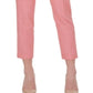 Calça Tommy Hilfiger Feminina Coral com Zíper e Bolso, Cintura Elástica, Parcialmente Skinny, Rosa, Tamanho 4