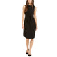 Vestido-camisa sem mangas Alfani feminino com amarração frontal, preto profundo, tamanho 16