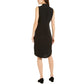 Vestido-camisa sem mangas Alfani feminino com amarração frontal, preto profundo, tamanho 16