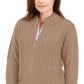Karen Scott Cardigan Feminino de Tricô com Zíper Marrom Tamanho P